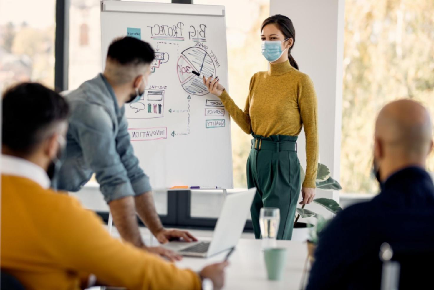 Collaborative business analysis session with team members